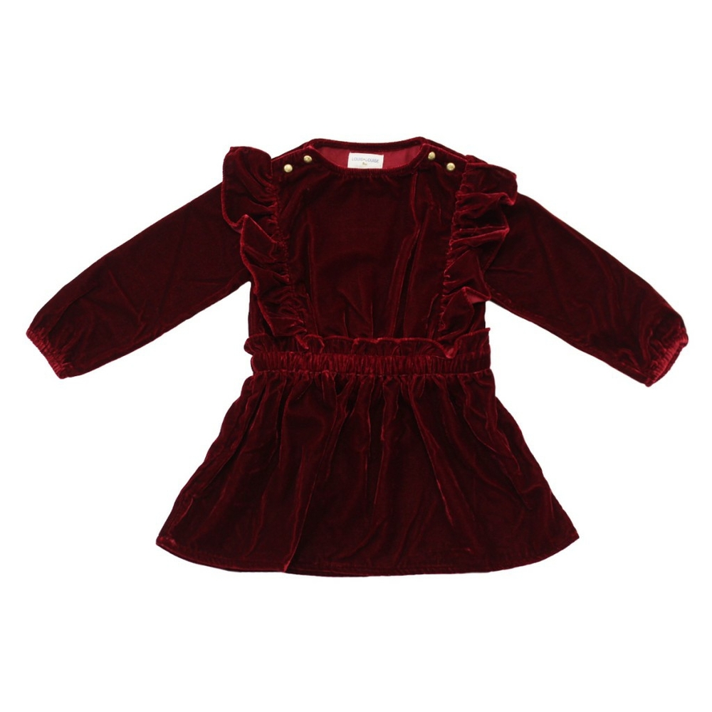 Louis Louise Girls Velvet Dress Red
